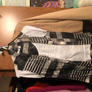 white shirt with sewed on vest